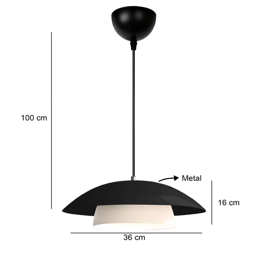 Luz colgante MOONLIGH 1xE27/40W/230V negra