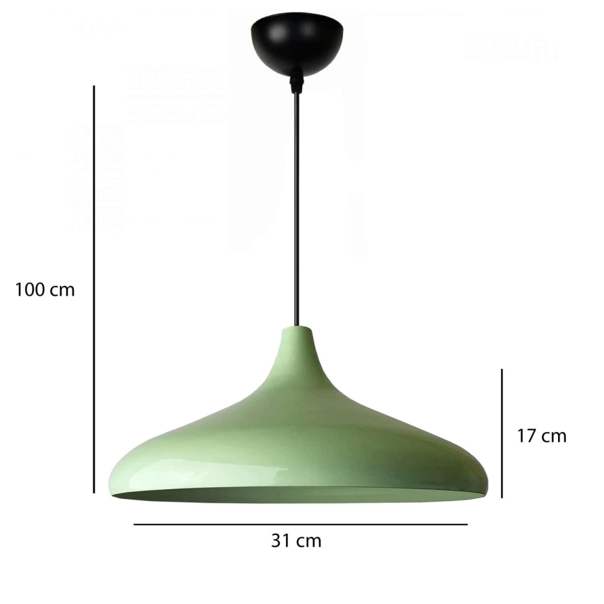 Luz colgante VULCANO 1xE27/40W/230V verde