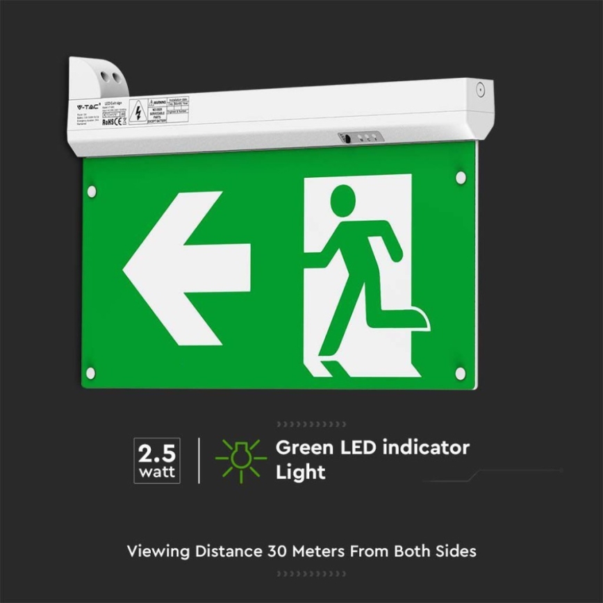 Luz de emergencia LED EMERGENCY EXIT LED/2,5W/230V 4en1 6000K