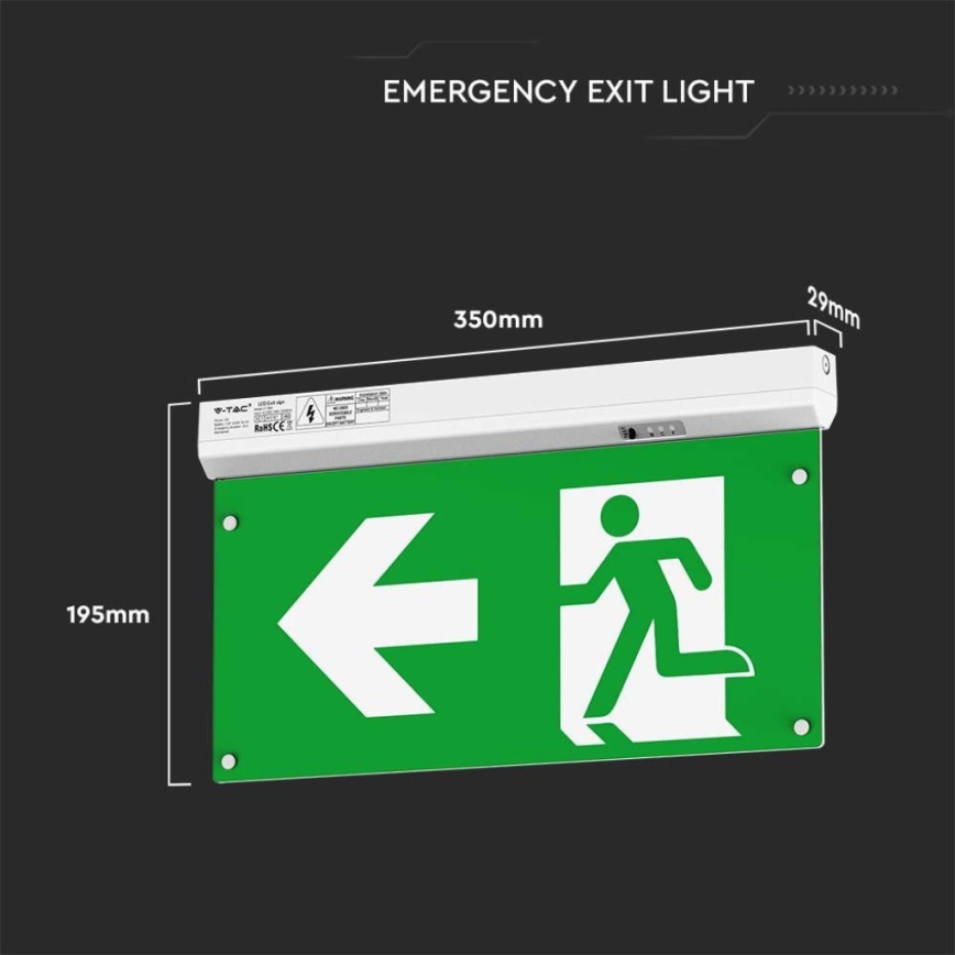 Luz de emergencia LED EMERGENCY EXIT LED/2,5W/230V 4en1 6000K