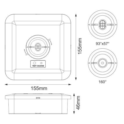 Luz de emergencia LED LED/2W/230V 6000K IP65 3200 mAh
