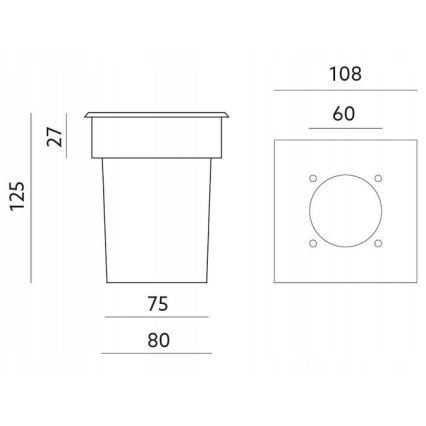 Luz de la calzada de exterior ENTRADA1 1xGU10/50W/230V IP65