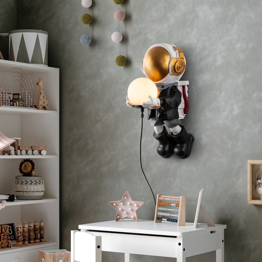 Luz de pared infantil ASTRONAUT 1xE14/40W/230V, cobre