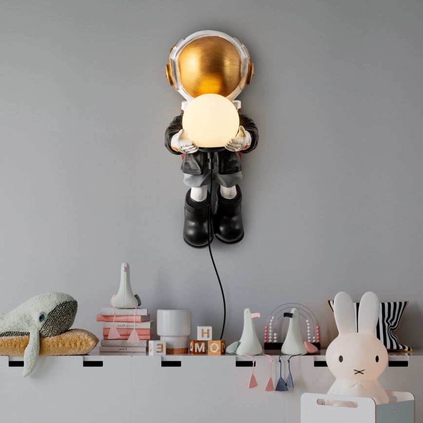 Luz de pared infantil ASTRONAUT 1xE14/40W/230V, cobre