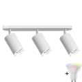 Luz empotrada LED RGBW regulable para baño TURYN 3xGU10/6,5W/230V 2700-6500K Wi-Fi IP44 blanca