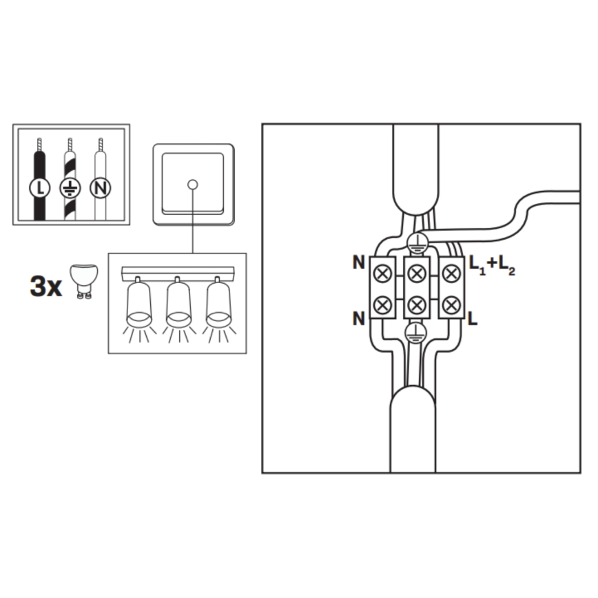 Luz empotrada LED RGBW regulable para baño TURYN 3xGU10/6,5W/230V 2700-6500K Wi-Fi IP44 blanca