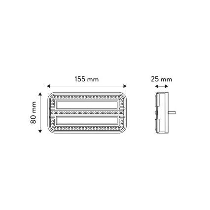 Luz LED combinada con intermitente dinámico LED/12-24V IP65