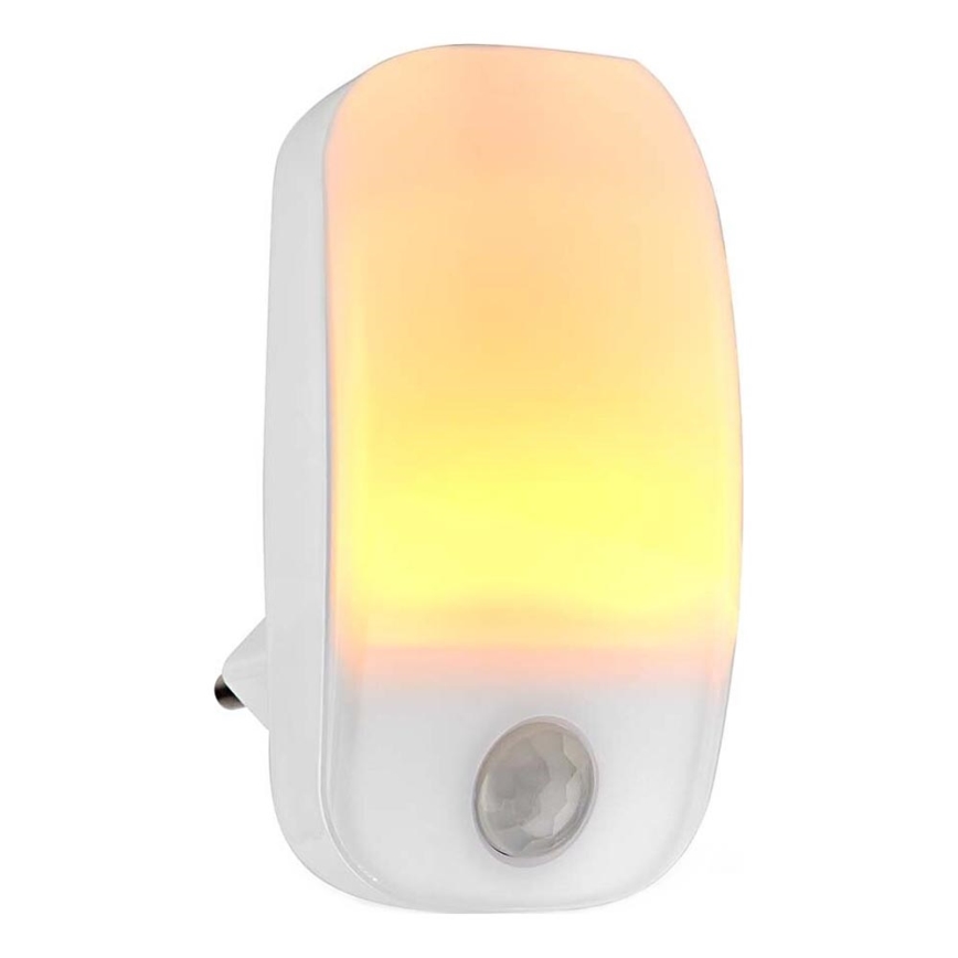 Luz LED de orientación para enchufe con sensor de movimiento y crepuscular LED/0,55W/230V blanco