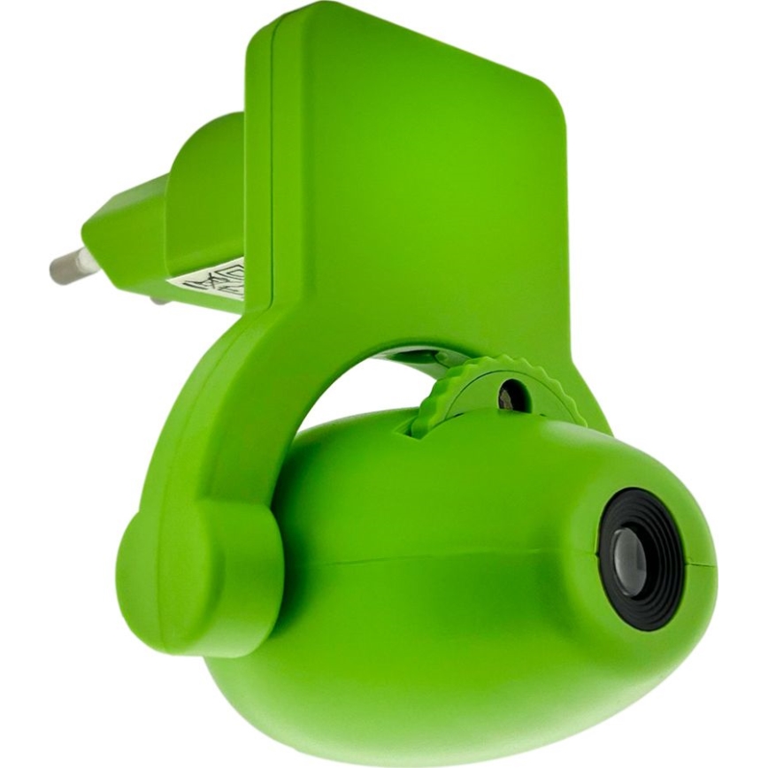Luz LED nocturna infantil con proyector LED/0,5W/230V Verde
