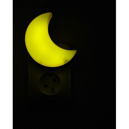 Luz LED nocturna infantil con sensor crepuscular LED/0,5W/230V luna