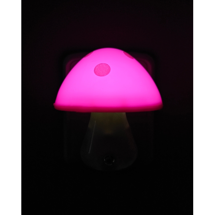 Luz LED nocturna infantil con sensor crepuscular LED/0,5W/230V seta