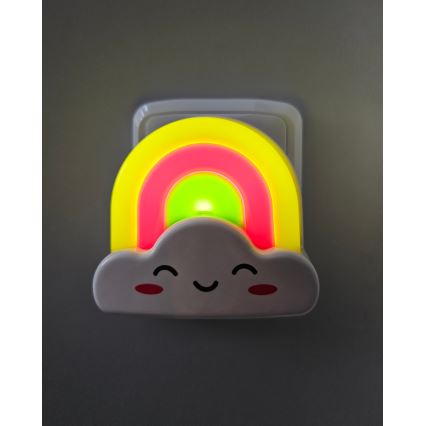 Luz LED nocturna infantil LED/0,5W/230V Arco iris