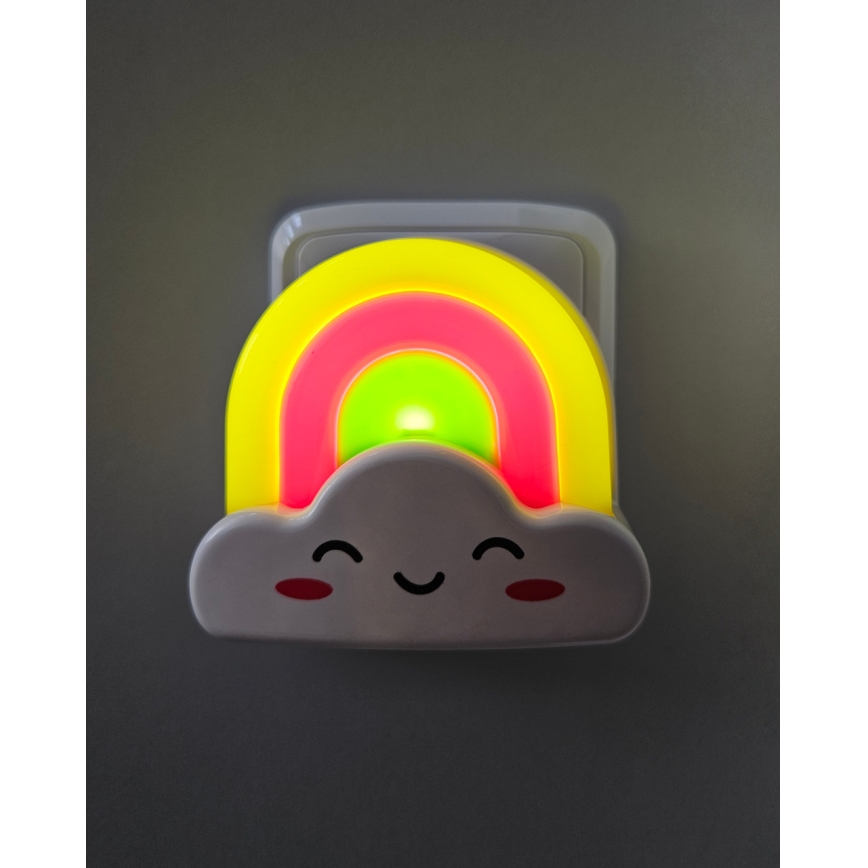 Luz LED nocturna infantil LED/0,5W/230V Arco iris
