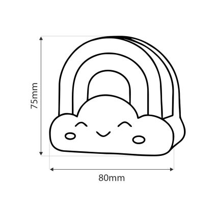 Luz LED nocturna infantil LED/0,5W/230V Arco iris