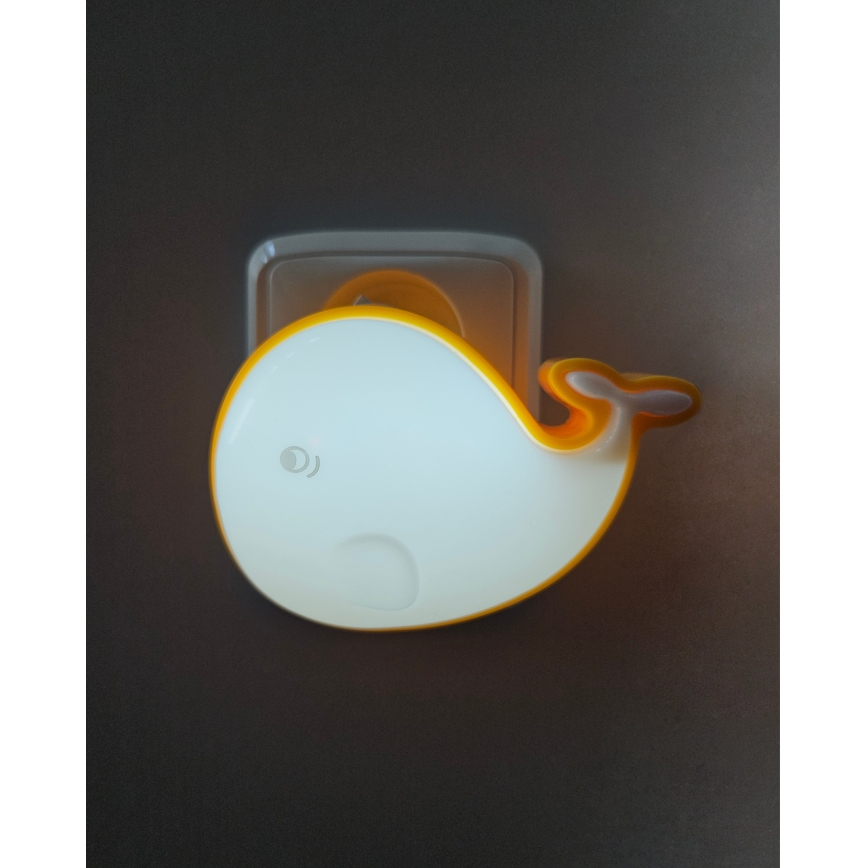 Luz LED nocturna infantil LED/0,5W/230V ballena