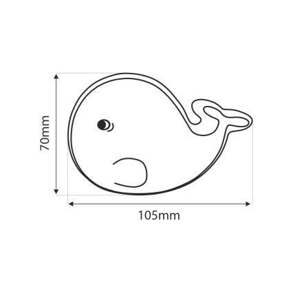Luz LED nocturna infantil LED/0,5W/230V ballena