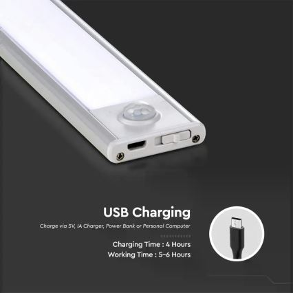 Luz LED para debajo de muebles de cocina con sensor LED/1,5W/5V 1500 mAh 4000K
