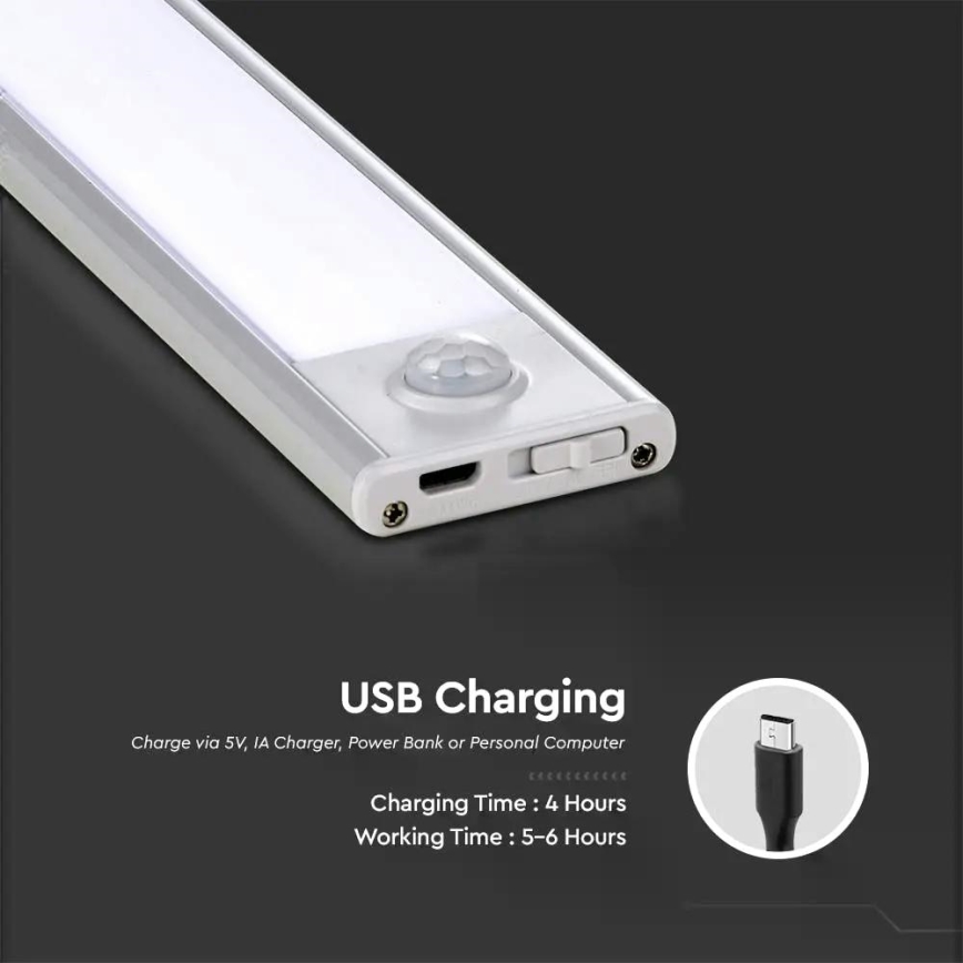 Luz LED para debajo de muebles de cocina con sensor LED/1,5W/5V 1500 mAh 4000K