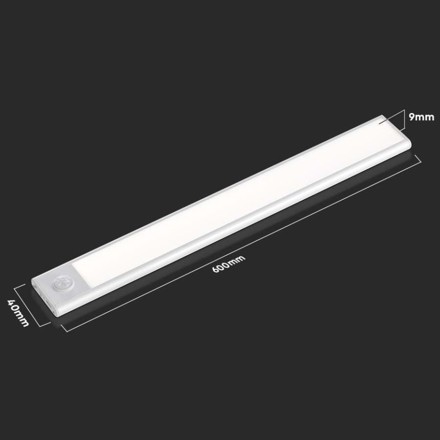 Luz LED para debajo de muebles de cocina con sensor LED/2,5W/5V 3000 mAh 3000K
