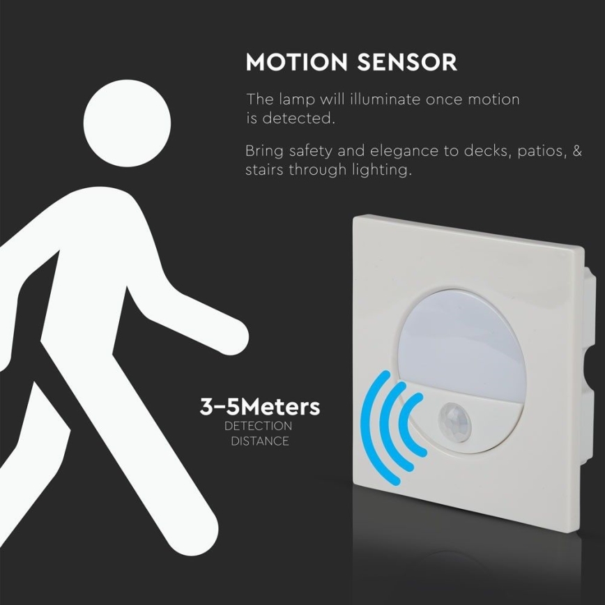 Lámpara LED para escaleras con sensor de movimiento LED/3W/230V 4000K blanco