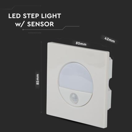 Lámpara LED para escaleras con sensor de movimiento LED/3W/230V 4000K blanco