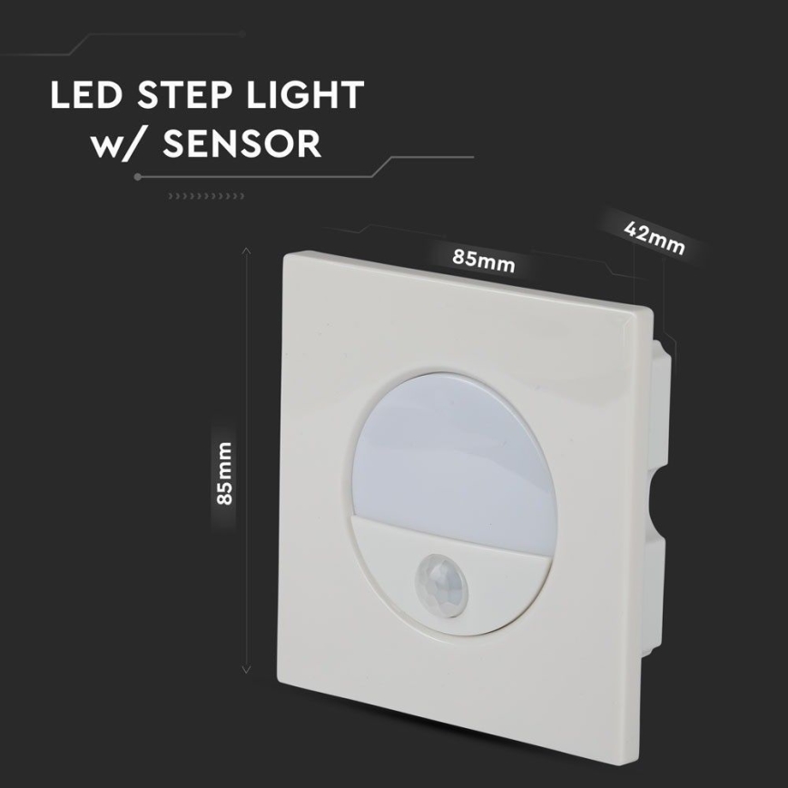 Lámpara LED para escaleras con sensor de movimiento LED/3W/230V 4000K blanco