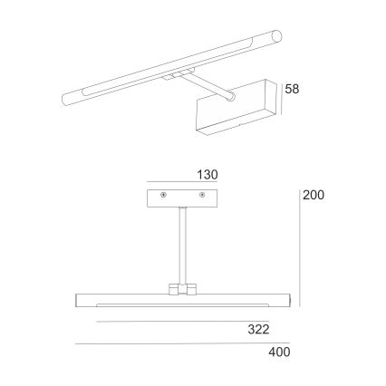 Luz LED para espejo de baño MIRROR LED/6W/230V 4000K IP44 40 cm negro
