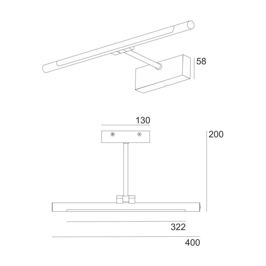 Luz LED para espejo de baño MIRROR LED/6W/230V 4000K IP44 40 cm negro