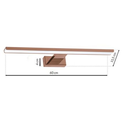 Luz LED para espejo de baño SHINE LED/13,8W/230V 60 cm IP44 oro rosa