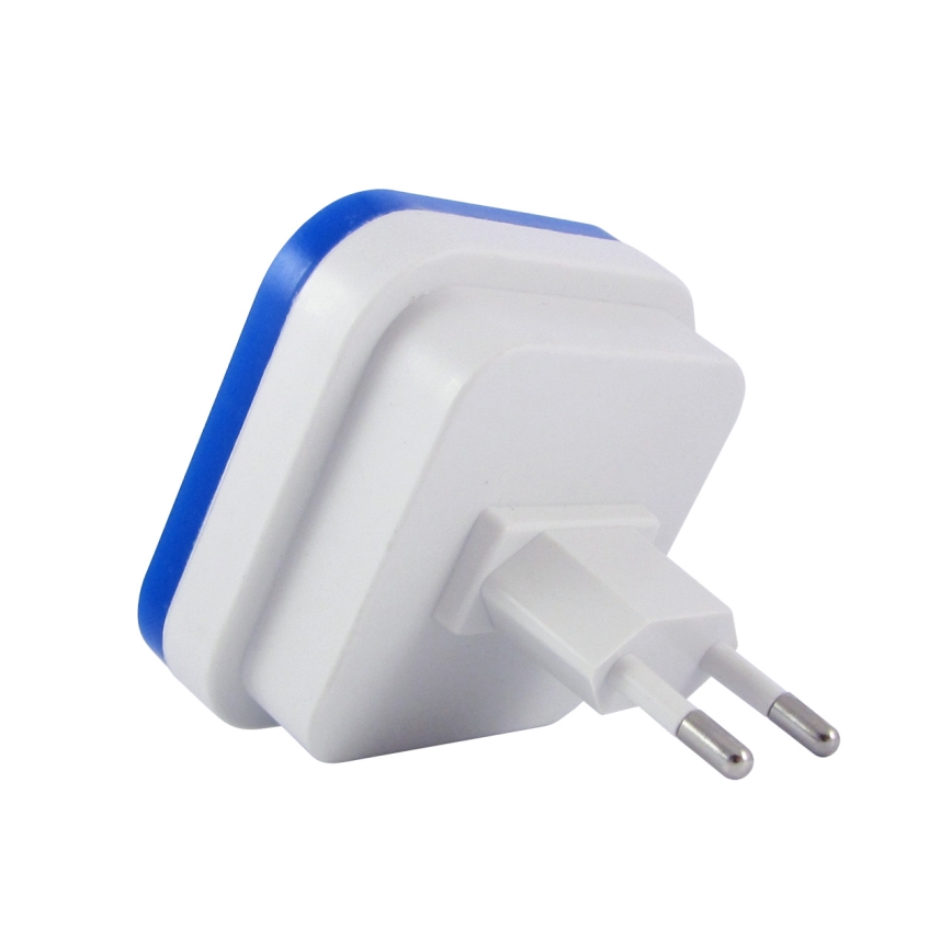 Luz nocturna con sensor crepuscular LED/0,5W/230V, color azul