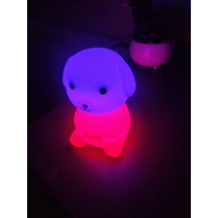 Luz nocturna infantil LED RGBW regulable y recargable LED/2,5W/5V 3000K 1200 mAh perro