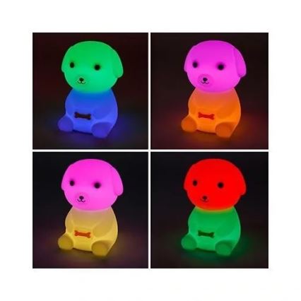 Luz nocturna infantil LED RGBW regulable y recargable LED/2,5W/5V 3000K 1200 mAh perro