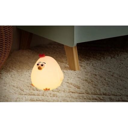 Luz nocturna infantil recargable LED regulable LED/1W/5V 3000K 800 mAh pollo