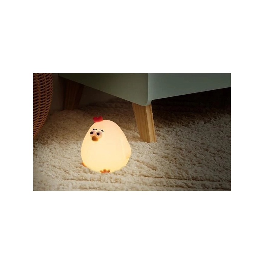 Luz nocturna infantil recargable LED regulable LED/1W/5V 3000K 800 mAh pollo