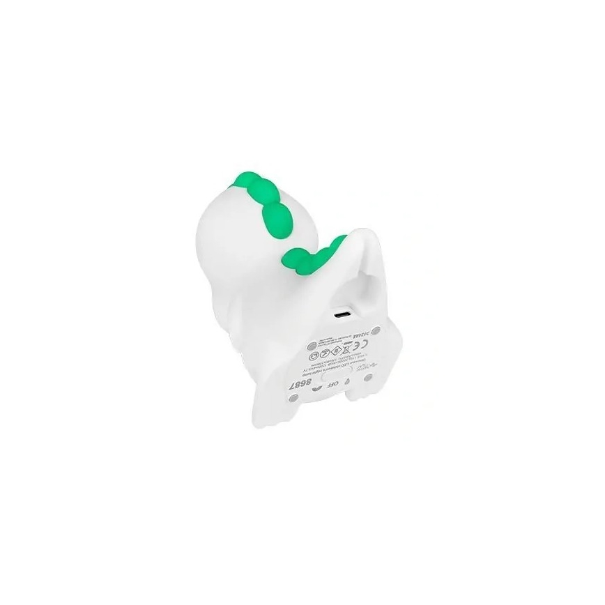 Luz nocturna infantil recargable LED RGB regulable LED/2,5W/5V 3000K 1200 mAh dinosaurio