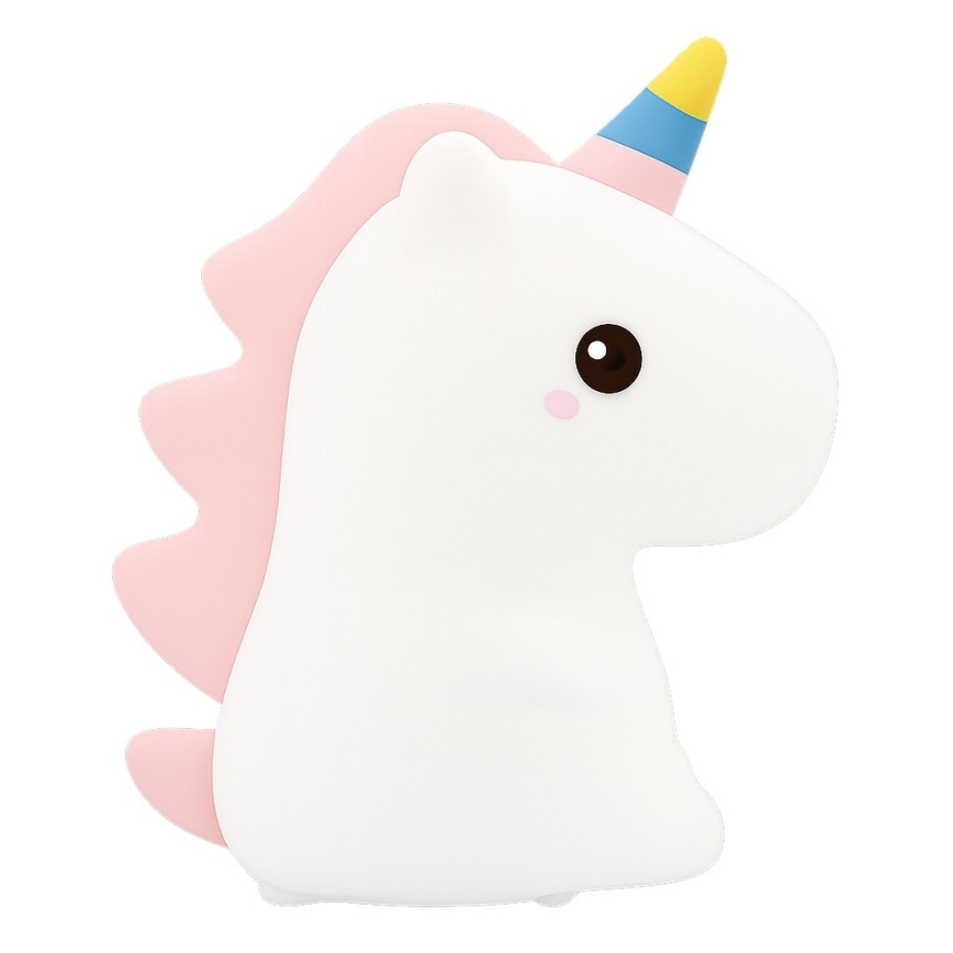 Luz nocturna infantil táctil, recargable y regulable LED RGBW UNICORN LED/1W/5V 1200 mAh