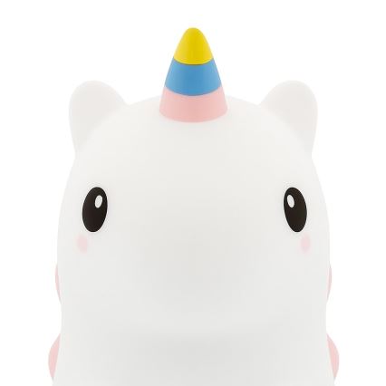 Luz nocturna infantil táctil, recargable y regulable LED RGBW UNICORN LED/1W/5V 1200 mAh