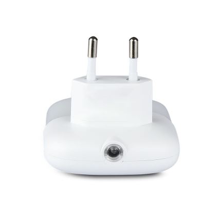 Luz nocturna LED con sensor crepuscular para enchufe 2xUSB LED/0,45W/230V 4000K