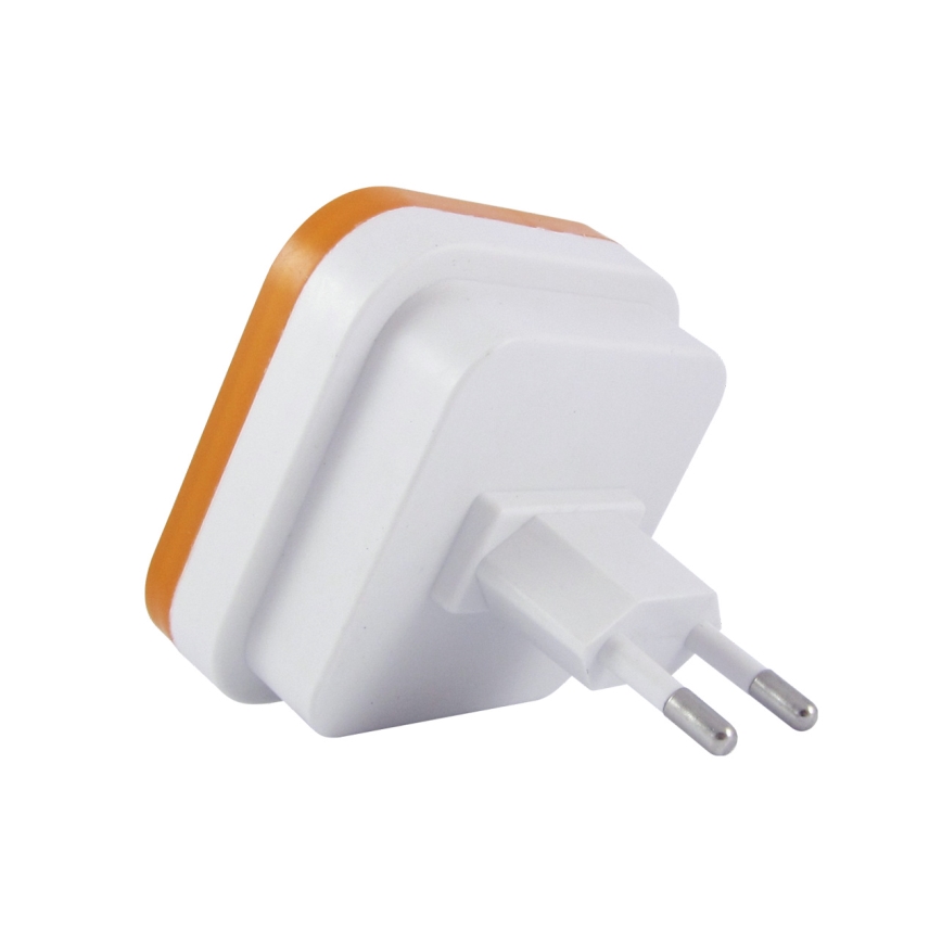 Luz nocturna LED con sensor crepuscular LED/0,5W/230V naranja