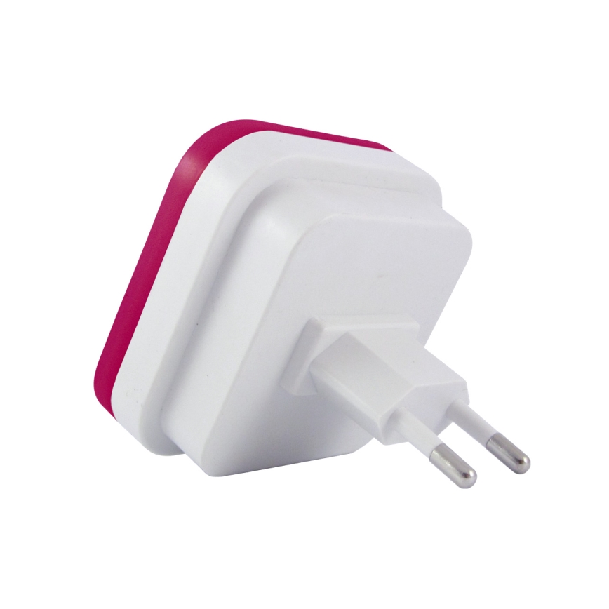 Luz nocturna LED con sensor crepuscular LED/0,5W/230V rosa