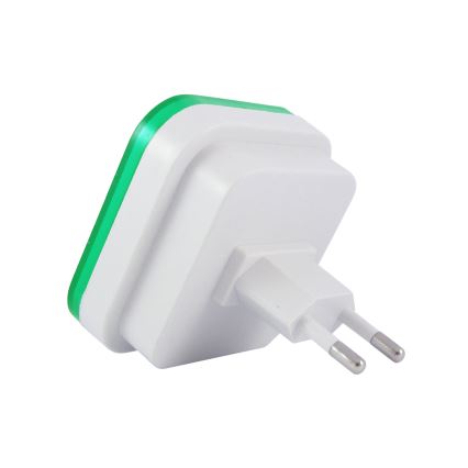 Luz nocturna LED con sensor crepuscular LED/0,5W/230V verde