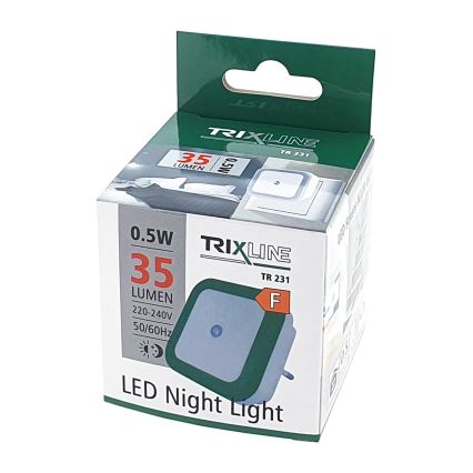 Luz nocturna LED con sensor crepuscular LED/0,5W/230V verde