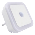 Luz nocturna LED con sensor de movimiento y crepúsculo LED/0,5W/230V blanca