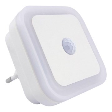 Luz nocturna LED con sensor de movimiento y crepúsculo LED/0,5W/230V blanca