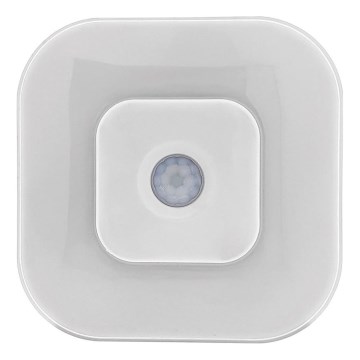 Luz nocturna LED con sensor LED/0,5W/4,5V 3xAAA blanco