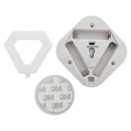 Luz nocturna LED con sensor LED/0,5W/4,5V 3xAAA blanco