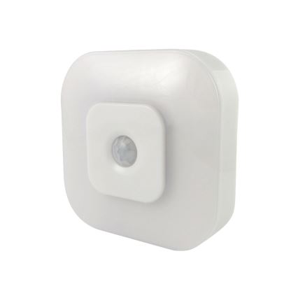 Luz nocturna LED con sensor LED/0,5W/4,5V 3xAAA blanco
