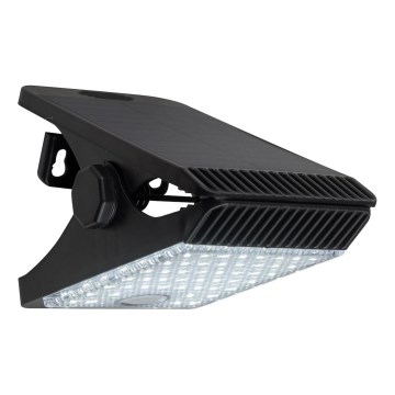 Luz solar LED con sensor de movimiento y crepuscular CLIPS LED/4W/1200 mAh 3,7V IP44 negro