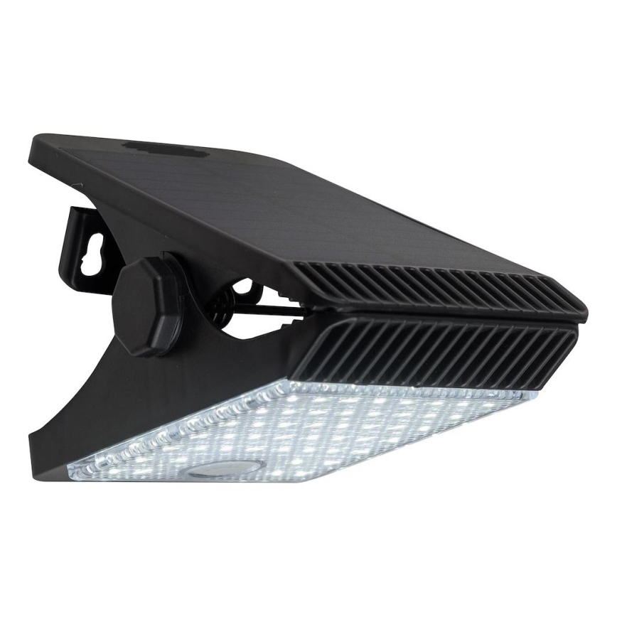 Luz solar LED con sensor de movimiento y crepuscular CLIPS LED/4W/1200 mAh 3,7V IP44 negro