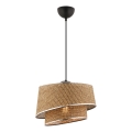 Luz Suspensa BARETTE 1xE27/60W/230V marrón/cromado brillante